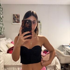 Princess Polly Black Strapless Top